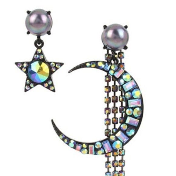 NWT Betsey Johnson Celestial Moon & Star Earrings - Picture 3 of 6